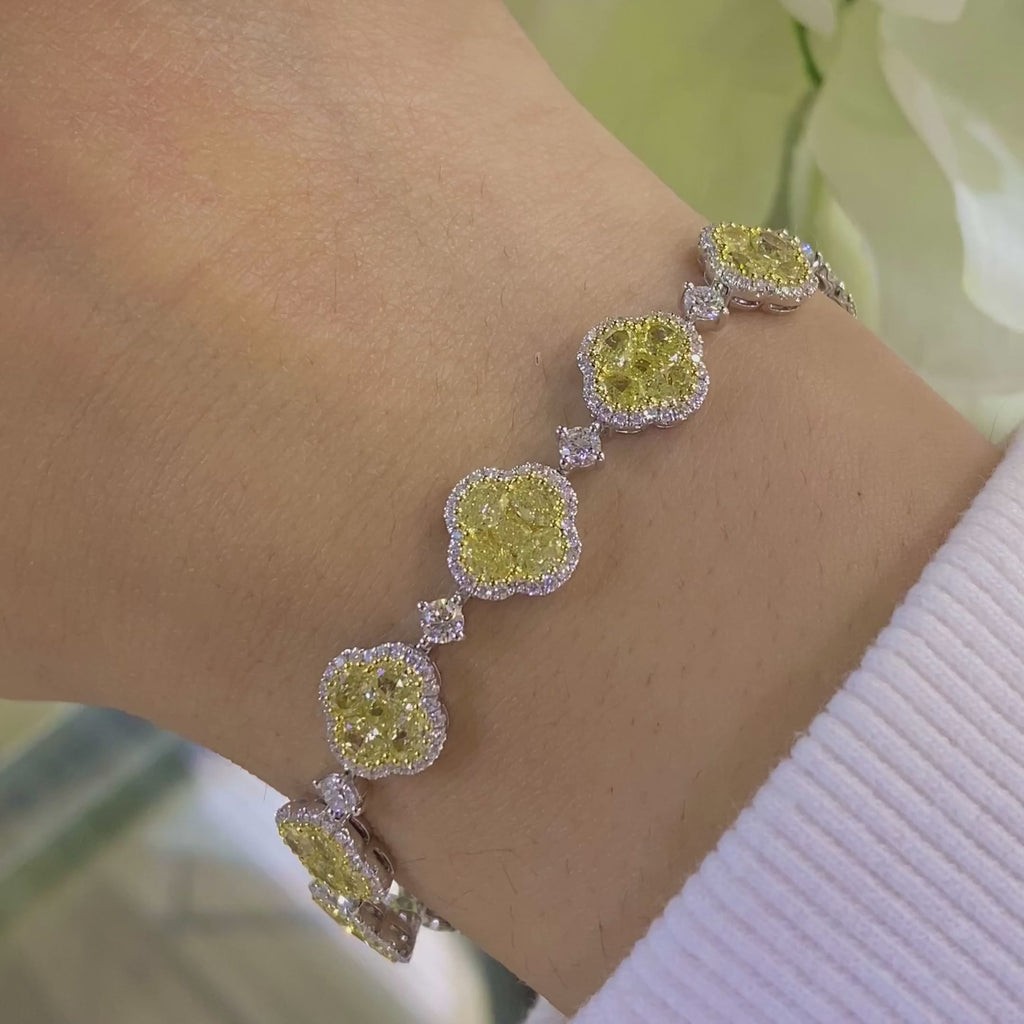 Fancy Yellow & White Diamond Bracelet – 11.60CT Total Weight | DB0075