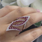 18K White Gold Ruby & Diamond Ring – 1.62CT Rubies / 1.40CT Diamonds | BALTT