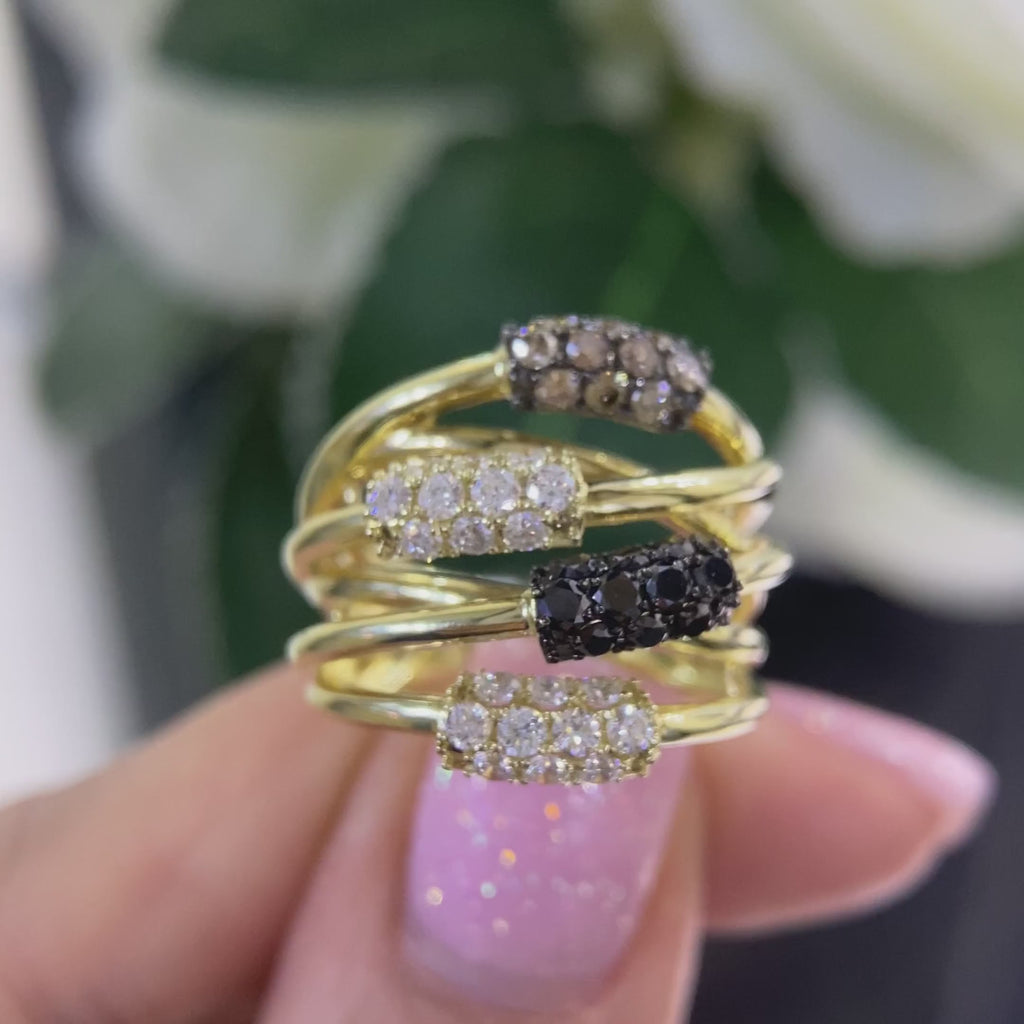 14K Yellow Gold Multi-Color Diamond Ring – 1.07CT Total Diamonds | DCR11526-22
