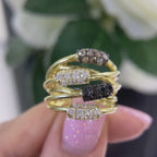 14K Yellow Gold Multi-Color Diamond Ring – 1.07CT Total Diamonds | DCR11526-22