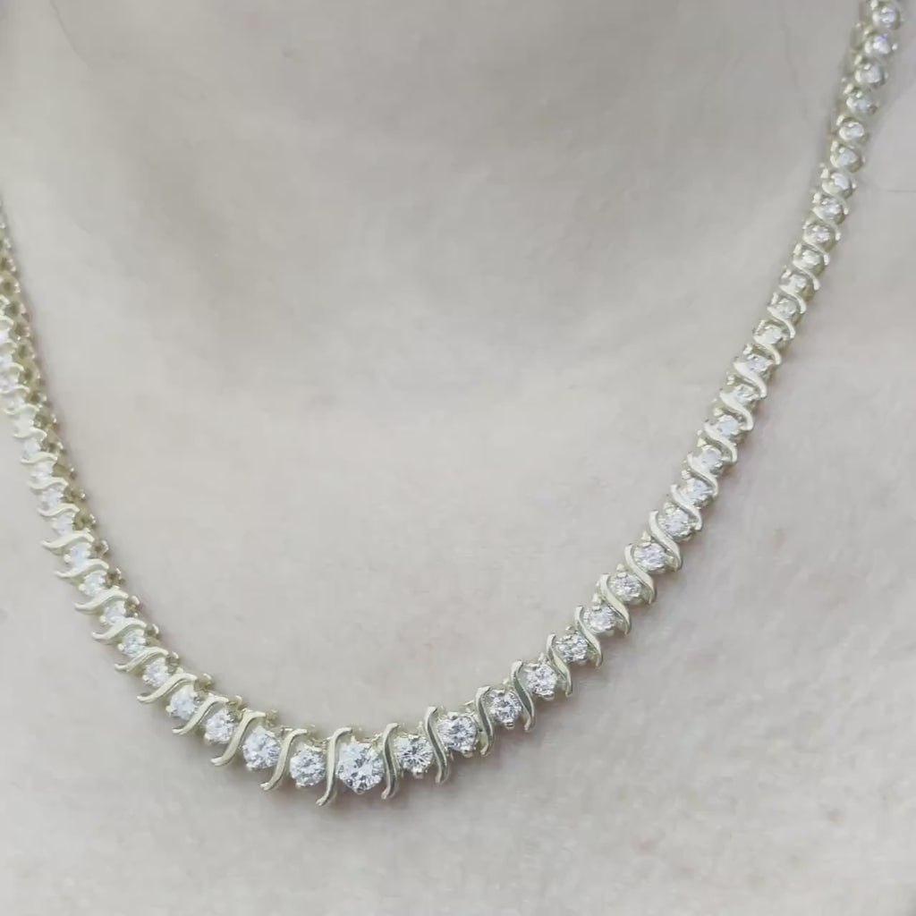 4.00ct Round Cut Diamond Tennis Necklace