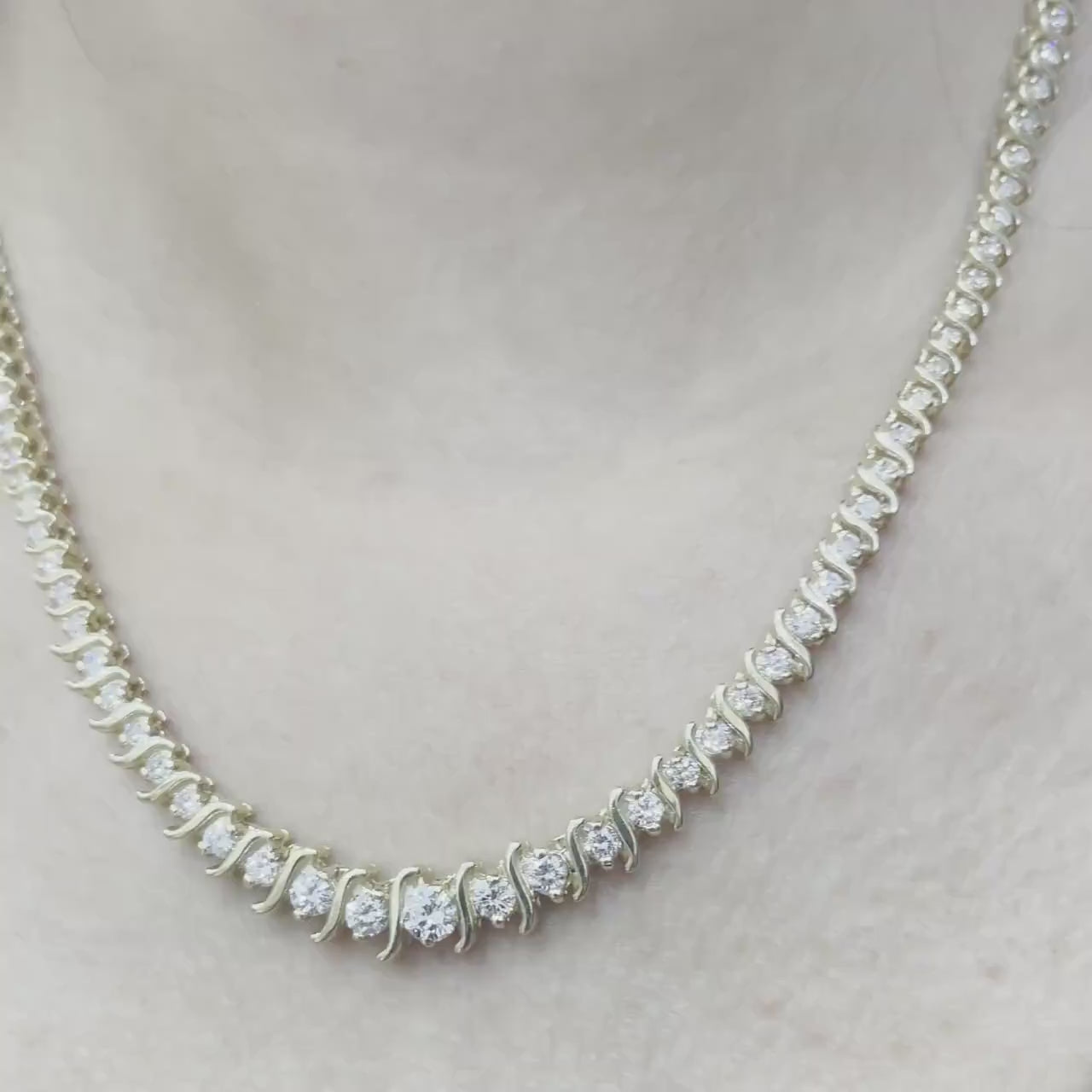 4.00ct Round Cut Diamond Tennis Necklace
