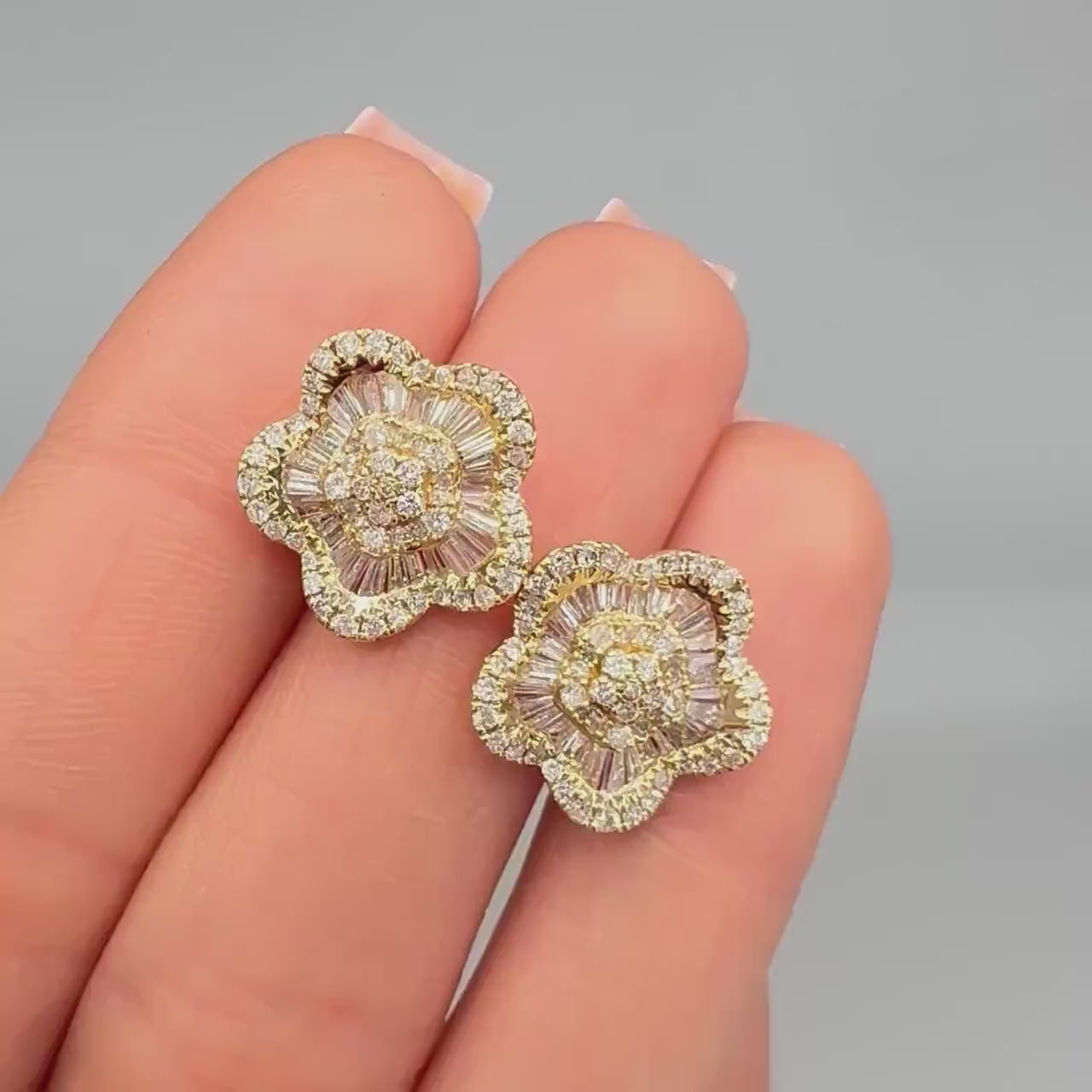 14k Yellow Gold 2.00ct Natural Diamond Earrings. DIERO132 IITJ
