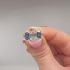 Platinum Ring – 1.54ct GIA Emerald-Cut Diamond & 1.50ct Emerald-Cut Sapphires. SDR099 LTJJ