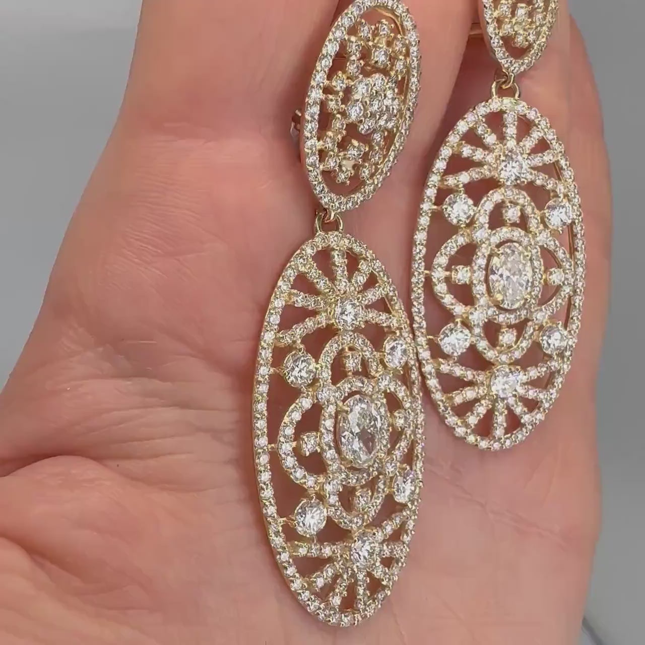 14kT Yellow Gold Earrings with 10.15 ct Diamonds DIER0186 IITJJ