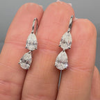 14K White Gold Lab Grown Diamond Drop Earrings 3.55ct