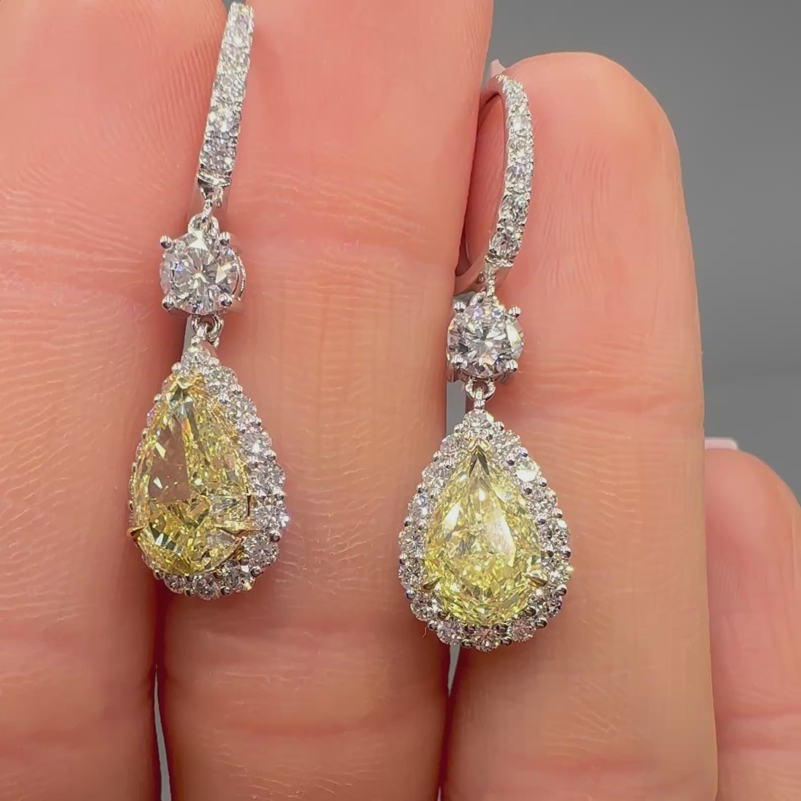 14K White Gold Earrings with 5.42ct Lab Grown Diamonds
