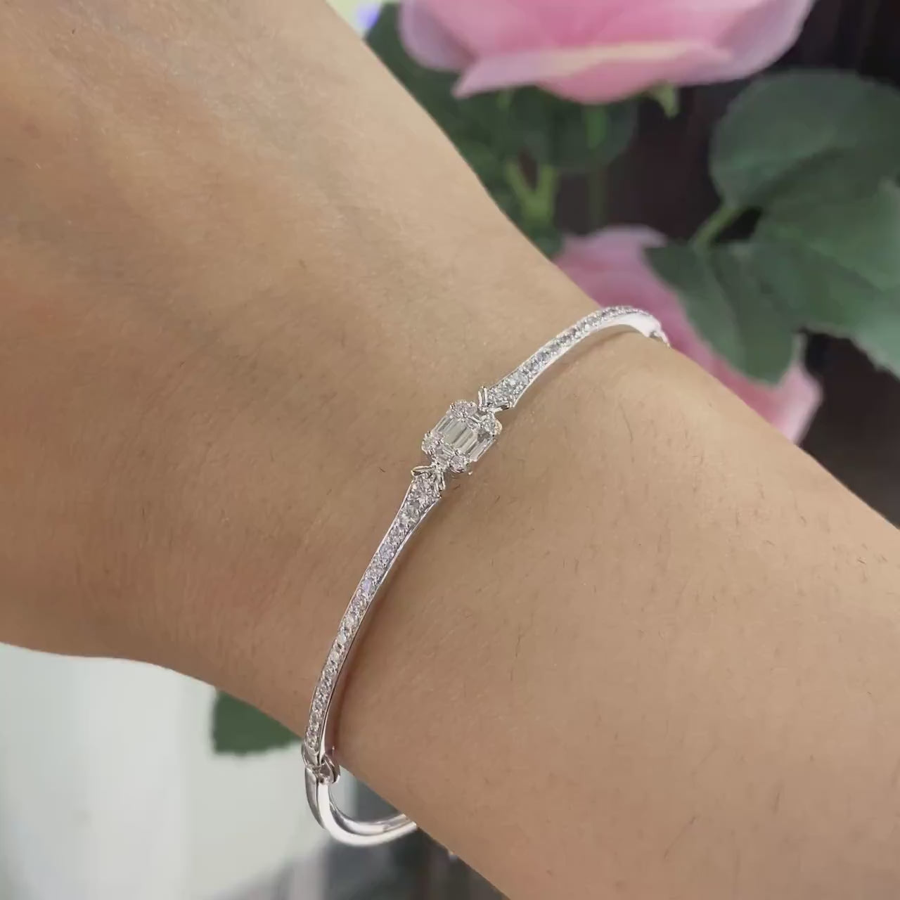 14K White Gold 0.96ct Bracelet DCB4184 IAJZ
