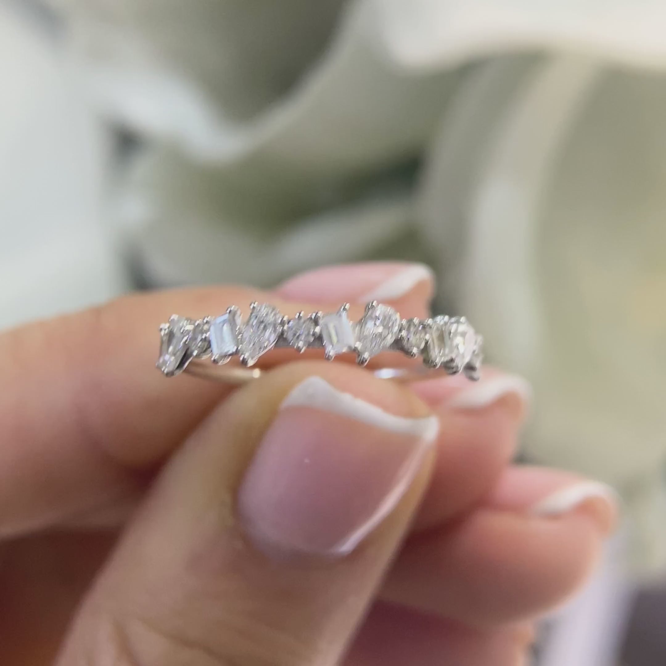 14K White Gold Diamond Half Eternity Ring – 0.56CT | PJR5546-00