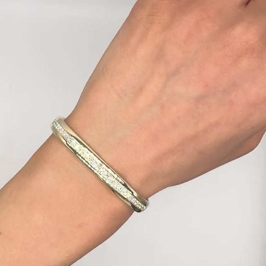 14K Yellow Gold Diamond Bangle Bracelet – 1.38CT Diamonds 6190746-002