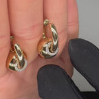 14K Yellow Gold Diamond Charm Hoop Earrings KVE00385-002 INJJ