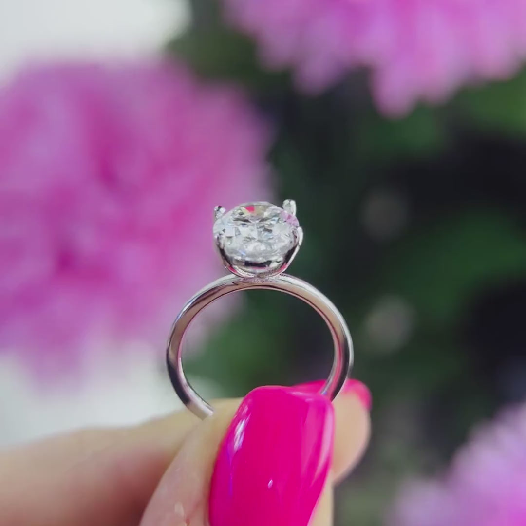 14K White Gold Pear Shape Lab-Grown Diamond Ring – 4.01CT F/VS2 DIER156 ILTJ
