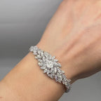 18k White Gold Diamond Bracelet with Marquise and Round Cut Diamonds DB044 TTTJ