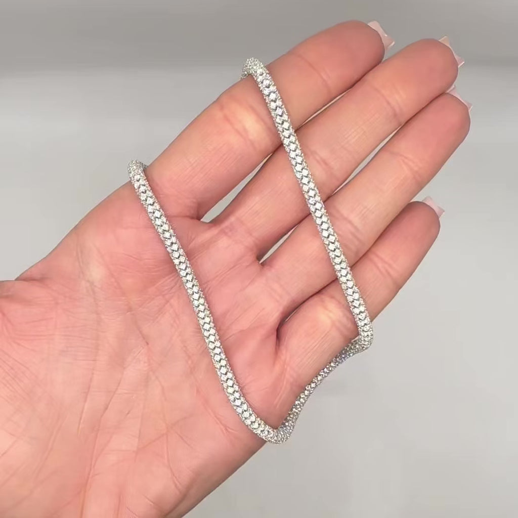 14K White Gold 14.39 CT Diamond Pavé Necklace – ARJC0012-006