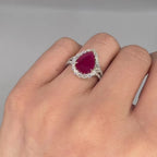 14K White Gold Ring with 0.95ct Diamonds and 2.57ct Ruby