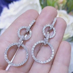 3.26cts In Diamonds Interlocking Rings Dangling Earrings
