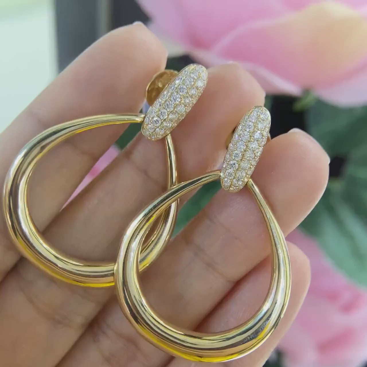 14K Yellow Gold 1.09 CT Natural Diamond Earrings SI1 Clarity F-G Color – PJE5787YG IEGJ
