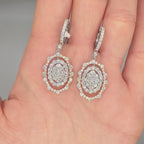 14K Two-Tone White & Rose Gold Diamond Earrings – 3.86 CT