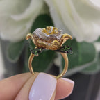 18K Yellow Gold Flower Diamond Ring – 1.20CT G-H/SI | DR147