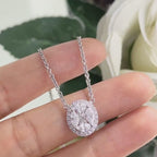 White Gold Diamond Pendant in an invisible setting