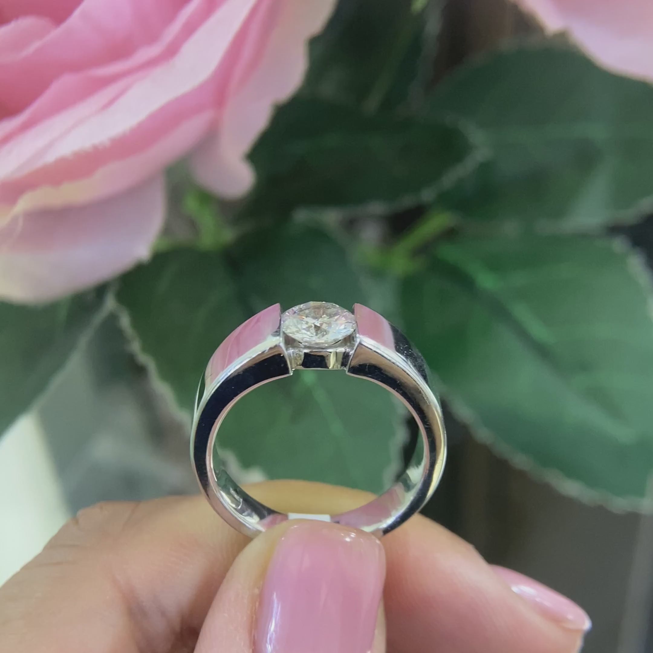 14K White Gold 1.08CT CE Diamond Ring  DR028 GTJJ