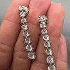 14K White Gold 4.45ct Round Diamond Drop Earrings DIERO162 NTJJ