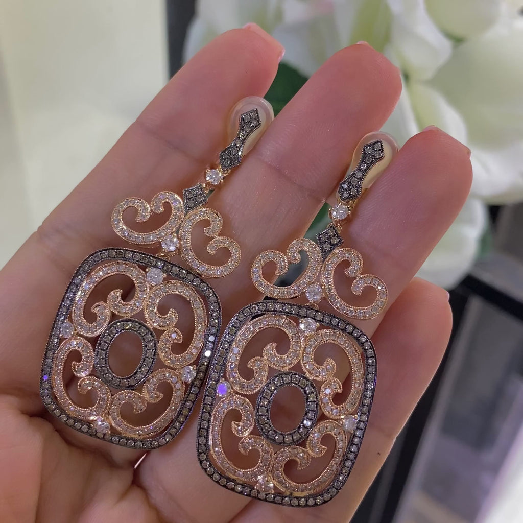 14K Rose Gold 3.36ct Diamonds Earrings DCE9342-2 GIJJ