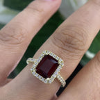 14K Yellow Gold Garnet & Diamond Ring – 2.67CT Garnet / 0.39CT Diamonds | DC-E13883-2