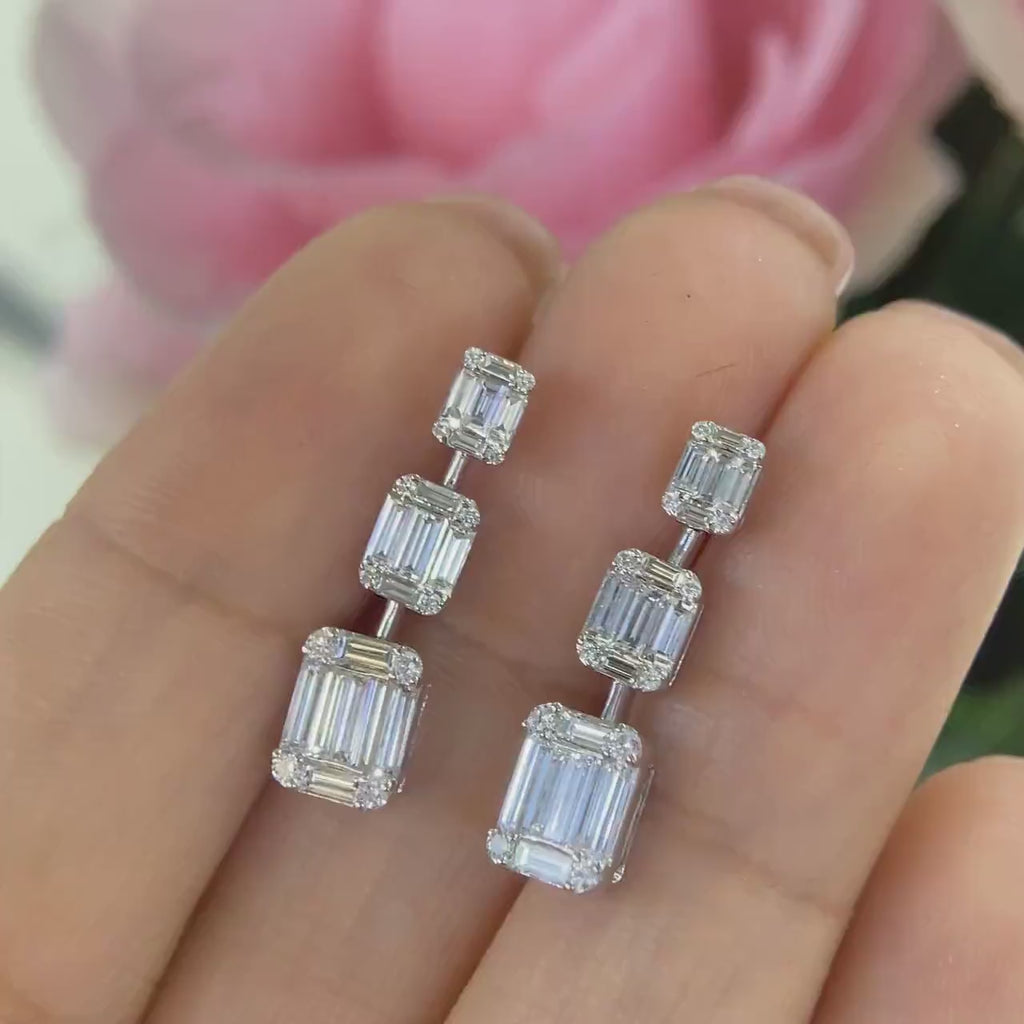 14K White Gold Earrings 1.39ct in Diamonds. EN32380001 GJTJ