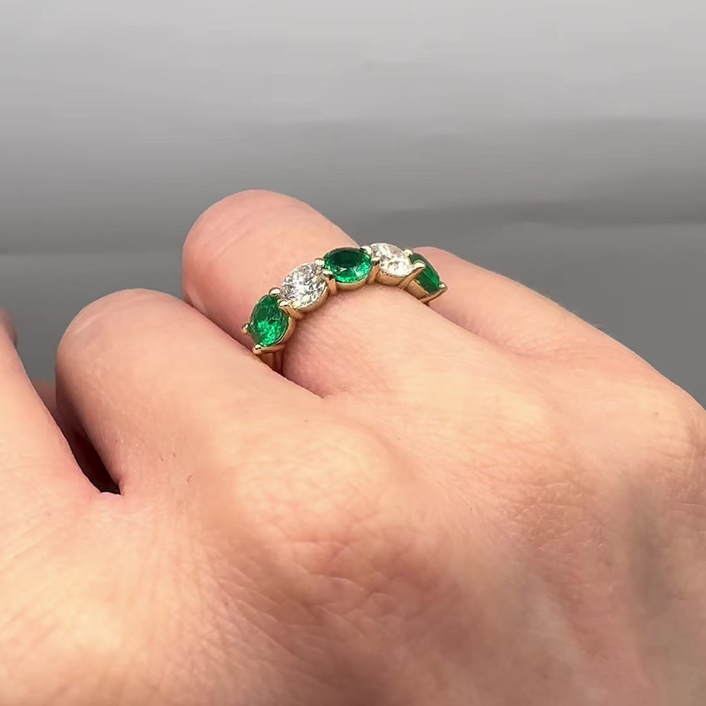 14K Yellow Gold Emerald & Diamond Ring – 1.72ct Emeralds & 1.08ct Diamonds EMDR037 GAJJ