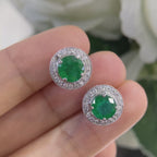 14K White Gold Natural Emeralds 2.16ct with 0.65ct in diamonds. GJJJ