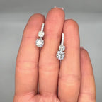 14K White Gold Lab Grown Diamond Drop Earrings 1.99ct