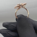 14K Rose Gold Pink Mother of Pearl & Diamond Ring – 0.64CT G/VS2 PJR64417 IGSZ
