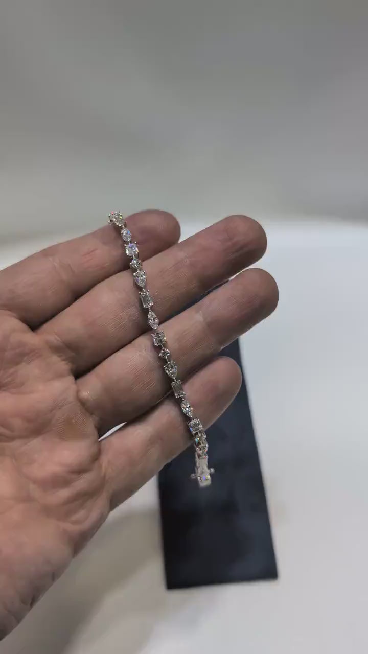 Fancy Shape Lab Grown Diamond Tennis Bracelet