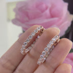 14K Rose Gold Diamond Oval Hoop Earrings – 4.50CT | DIER071 N,IJJ
