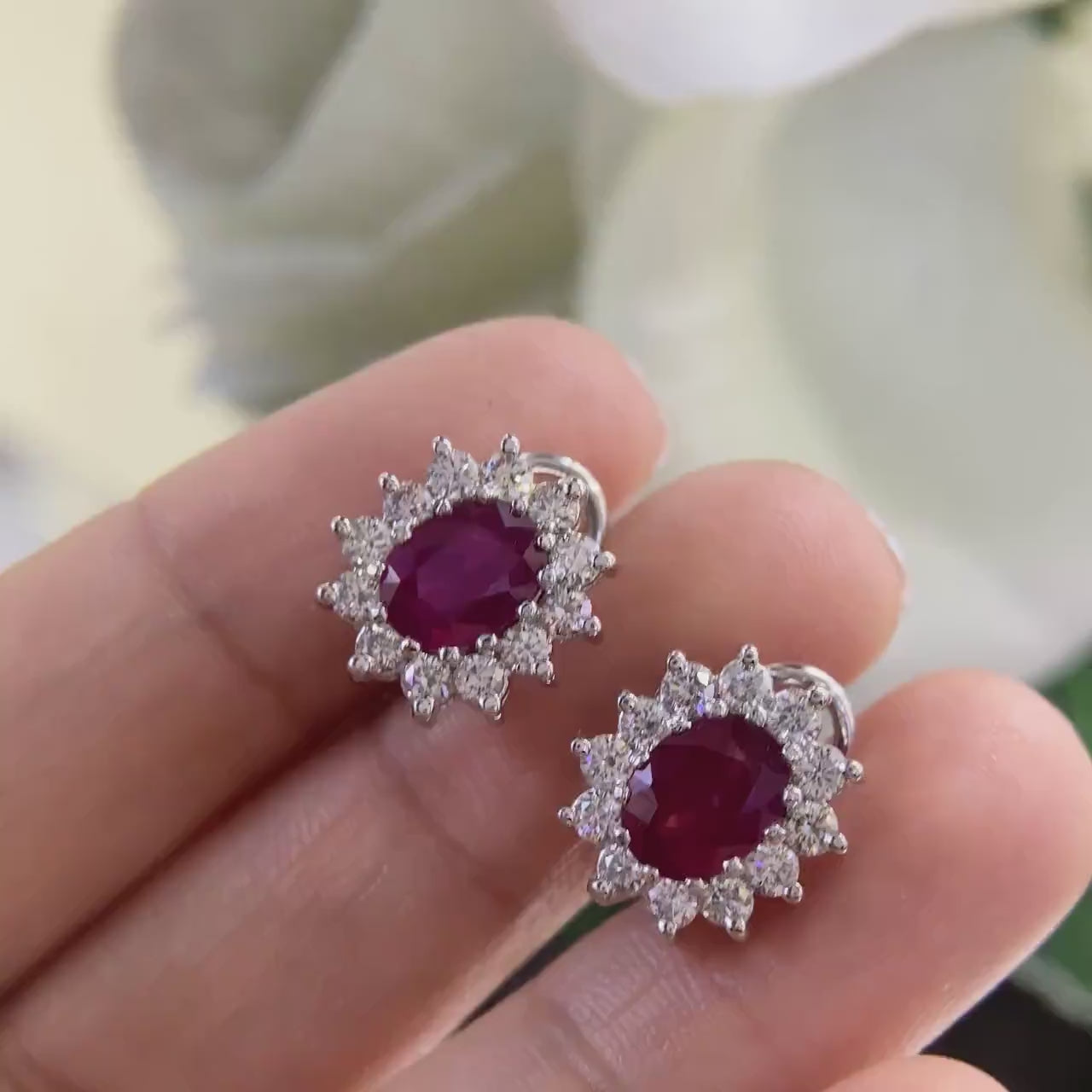 14K White Gold 3.63ct Ruby with 1.20ct in Diamonds. RDER048 IJJJ