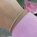 14K Rose Gold Bangle Tennis style  with 3.32ct in Diamonds
