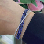 White Gold Bangle Bracelet with 6.15ct in Sapphires and 1.20ct in Diamonds