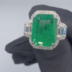 14KT White Gold Ring with 4.81ct Emerald and 0.74ct Diamonds EMDR035 TTJJ