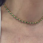 18KT Yellow Gold Emerald & Diamond Necklace with 6.49ct Natural Emeralds and 0.61ct Diamonds – EMDN029 TSTE