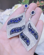 Elegant Sapphire and Diamond Statement Earrings