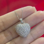 14K White Gold 2.50ct Natural Diamonds Heart Pendant