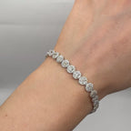 14K White Gold 7.00ct Oval Diamond Halo Bracelet – 7.00CT DB133 AIJJ