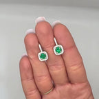 14K White Gold Emerald & Diamond Earrings – 1.16CT Emerald / 0.55CT Diamond COLER026 ITTJ