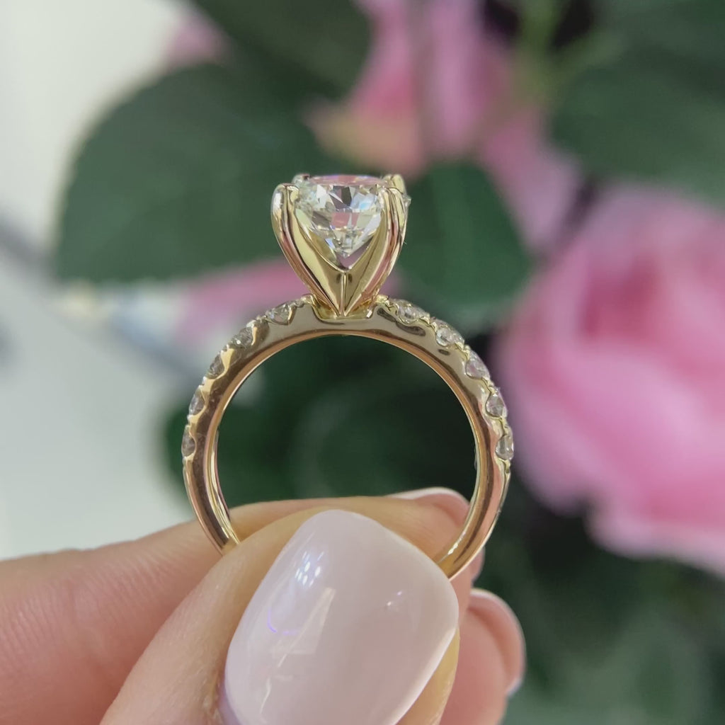 14K Yellow Gold Diamond Ring – 2.01CT Center / 0.70CT Side Diamonds F/SI1 | RDER017