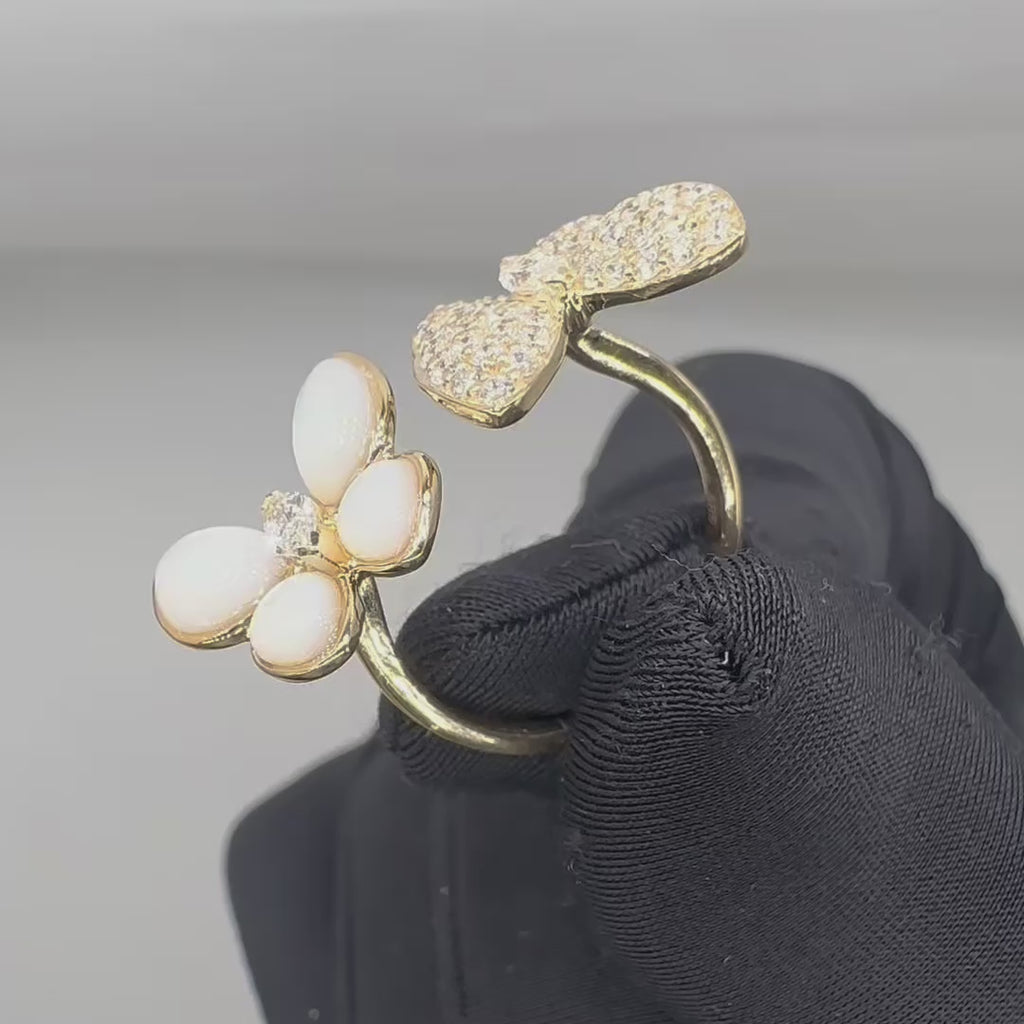 14K Yellow Gold Mother of Pearl & Diamond Ring – 0.85CT G/VS2 PJR5209-KW-004 INEJ