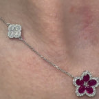 18KT White Gold Ruby & Diamond Necklace RDN005 IIJE