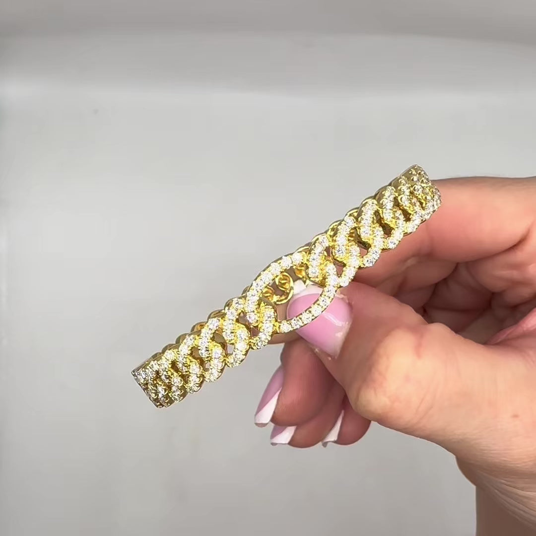 18K Yellow Gold Diamond Bangle Bracelet – 2.25ct Diamonds DBAN026 NJNJ