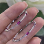 14K White Gold 0.86ct Rubies Hoops with 0.95ct in Diamonds. DC-E14140-12